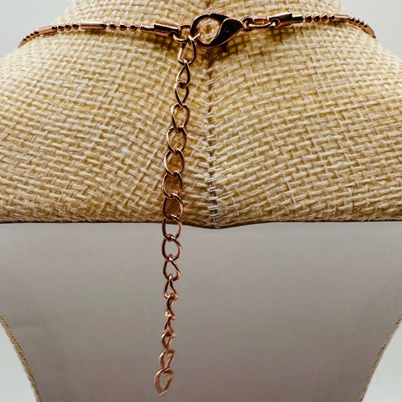 Rose Gold Necklace And Earrings Set - Picture 4 of 7